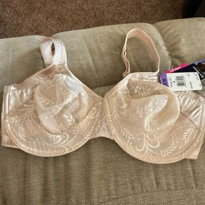Vintage Vanity Fair Sheer Botantical Full Figure Underwire Bra Size 38DD